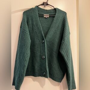 Green Button-Up Women's Sweater